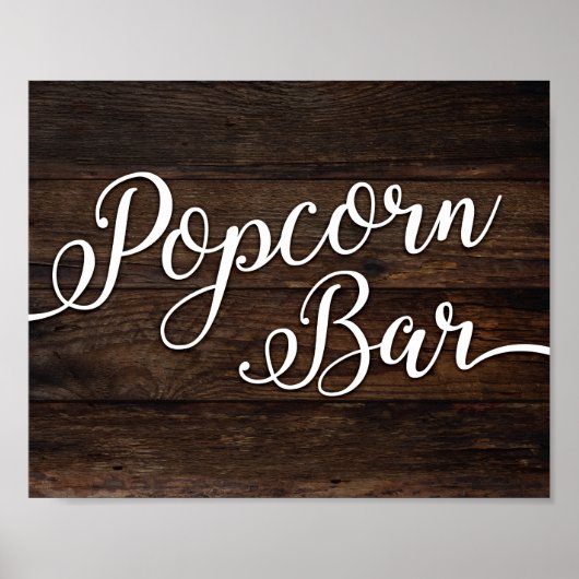 Rustige grafische POPCORN BAR-gebarentafdruk Poster (Voorkant)
