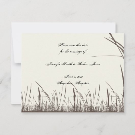 Rustige graslanden in het land sparen de datum kaart (Voorkant)