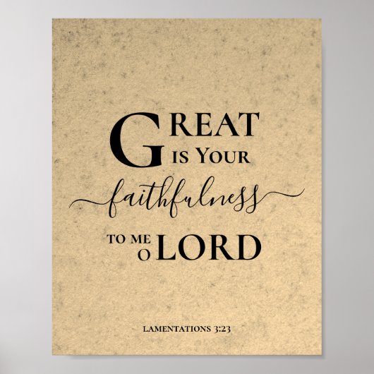 Rustige GREAT IS UW FAITHFULNES Christelijk Poster (Voorkant)