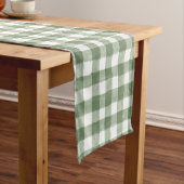 Rustige Green Buffalo Check Holiday Table Runner Korte Tafelloper (Voorbeeld)