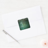 Rustige Green Fairy Lights kerstcadeau Vierkante Sticker (Envelop)
