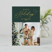 Rustige Green Gold Foil Prettige feestdagen Kerstm (Staand Voorkant)