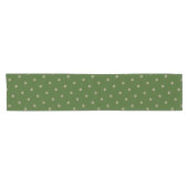 Rustige Green Gold Stars Pattern Festive Elegant Korte Tafelloper (Horizontaal)