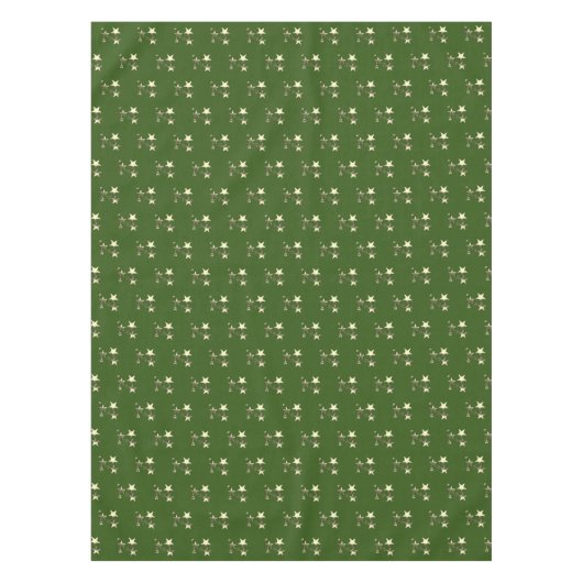 Rustige Green Gold Stars Pattern Festive Elegant Tafelkleed (Voorkant)