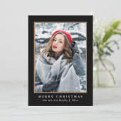 Rustige Green Pset met Faux Gold-kerstfoto Feestdagenkaart (Staand voorkant)