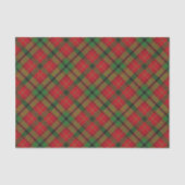 Rustige Green Red Kerstfeestdag Tartan Pset Tissuepapier (Voorkant)