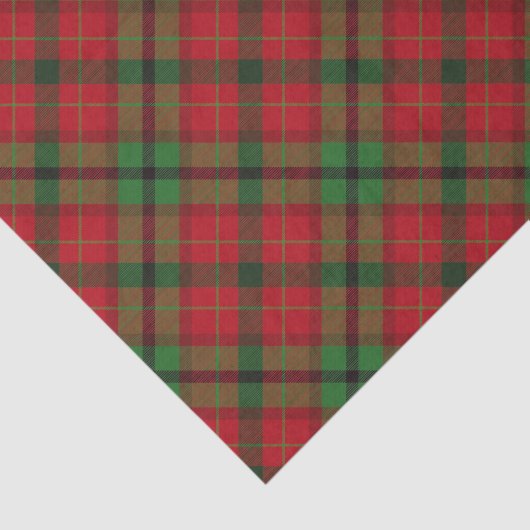 Rustige Green Red Kerstfeestdag Tartan Pset Tissuepapier (Detail)