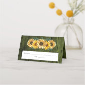 Rustige Green Sunflower Reception Place Card Plaatskaartje (Voorkant)