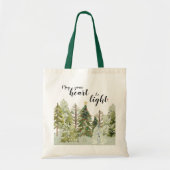 Rustige Green Waterverf Forest Kerstmis Canvas tas (Voorkant)