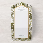 Rustige Greenery Botanical Gold Lijst No Dinner All In One Uitnodiging (Buitenkant)