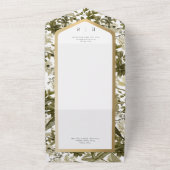 Rustige Greenery Botanical Gold Lijst QR Code All In One Uitnodiging (Buitenkant)