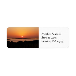 Rustige Griekse Zonsondergang Retouradreslabels Etiket