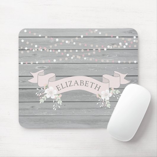 Rustige grijze monogram muismat (Met muis)