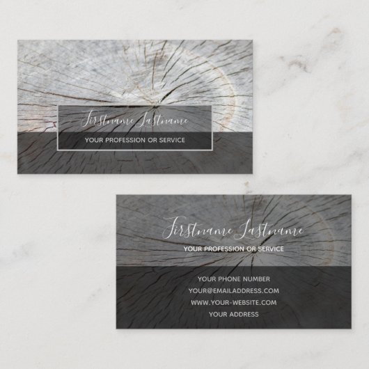 Rustige, grijze, rechthoekige strepen met een vlak visitekaartje (Voorkant / Achterkant)