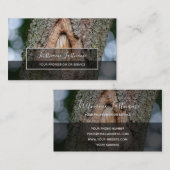 Rustige, grijze, rechthoekige strepen met schors,  visitekaartje (Voorkant / Achterkant)