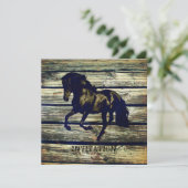 rustige grijze schuur, western paard, bruiloft kaart (Staand voorkant)