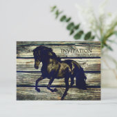 rustige grijze schuur, western paard, bruiloft kaart (Staand voorkant)