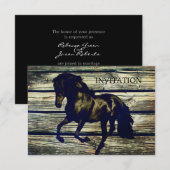 rustige grijze schuur, western paard, bruiloft kaart (Voorkant / Achterkant)