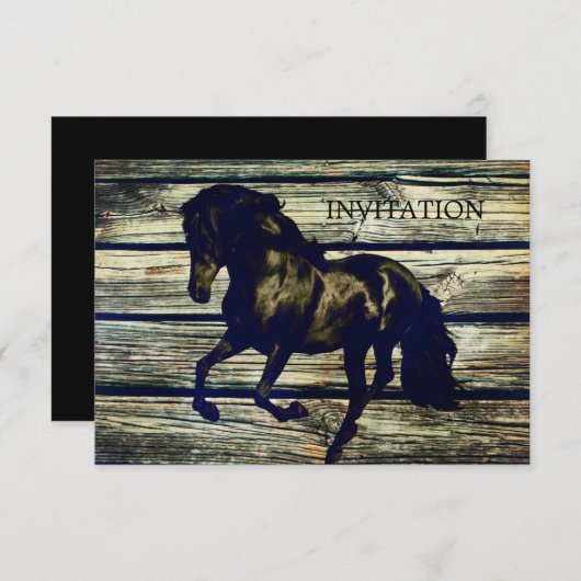 rustige grijze schuur, western paard, bruiloft kaart (Voorkant / Achterkant)