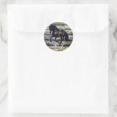 rustige grijze schuur, western paard, bruiloft ronde sticker (Tas)