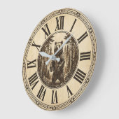 Rustige Grizzlybeer Wandklok | Houtstijl (Hoek)