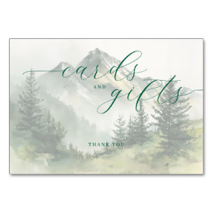 Rustige Groene Aquarel Berglandschap Kaart