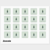 Rustige Groene Aquarel Boom Vierkante Sticker (Vel)