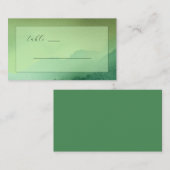 Rustige Groene Aquarel Calligrafie Plaatskaartje (Voorkant / Achterkant)