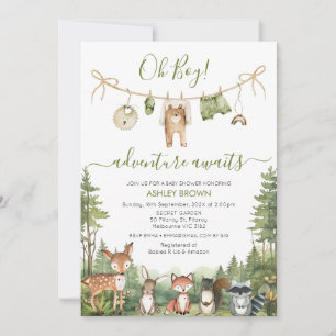 Rustige Groene Avontuur Wacht Baby Shower Kaart