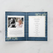 Rustige Groene Begrafenis Order Of Service Vouw Programma (Binnen)