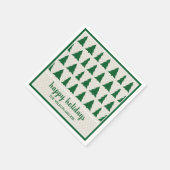 Rustige Groene Beige Boom Patroonnaam Holiday Part Servet (Hoek)