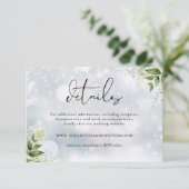 Rustige groene bladeren Elegante trouwdetails Informatiekaartje (Staand voorkant)