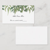 Rustige groene bladeren Greenery Foliage Table Plaatskaartje (Voorkant / Achterkant)