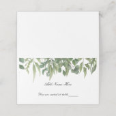 Rustige groene bladeren Greenery Foliage Table Plaatskaartje (Buitenkant ongevouwen)