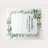 Rustige groene bladgroente vetplant bloemrijk goud wandkleed (Voorkant (horizontaal))