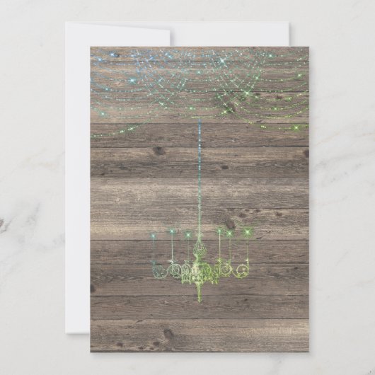 Rustige  groene blauwe vlinder bruiloft kaart (Achterkant)