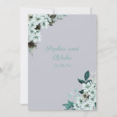 Rustige groene bloemen Boho Cloudgrijze Trouw Kaart (Achterkant)