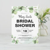 Rustige groene boho elegant vrijgezellenfeest brui kaart (Staand voorkant)