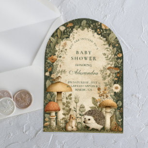 Rustige Groene Bos Baby Shower Acryl Uitnodigingen