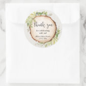Rustige groene bos baby shower ronde sticker (Tas)