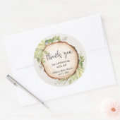 Rustige groene bos babyshower ronde sticker (Envelop)