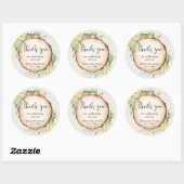 Rustige groene bos babyshower ronde sticker (Vel)
