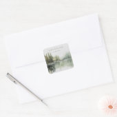 Rustige groene bos Huwelijkssticker Vierkante Sticker (Envelop)