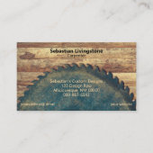 Rustige groene cirkelzagen Carpentry QR Code Terug Visitekaartje (Voorkant)