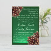 Rustige groene dennenappeluitnodigingen voor een a kaart (Staand voorkant)