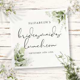 Rustige groene elegante bruidsmeisjes lunch servet