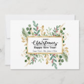 Rustige groene elegante goudoliefabriek feestdagenkaart (Voorkant)