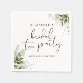 Rustige groene elegante script bruidstheepartij servet (Voorkant)