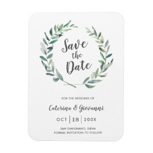 Rustige Groene Elegante Trouw Save the Date Magneet