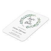 Rustige Groene Elegante Trouw Save the Date Magneet (Linkerzijde)